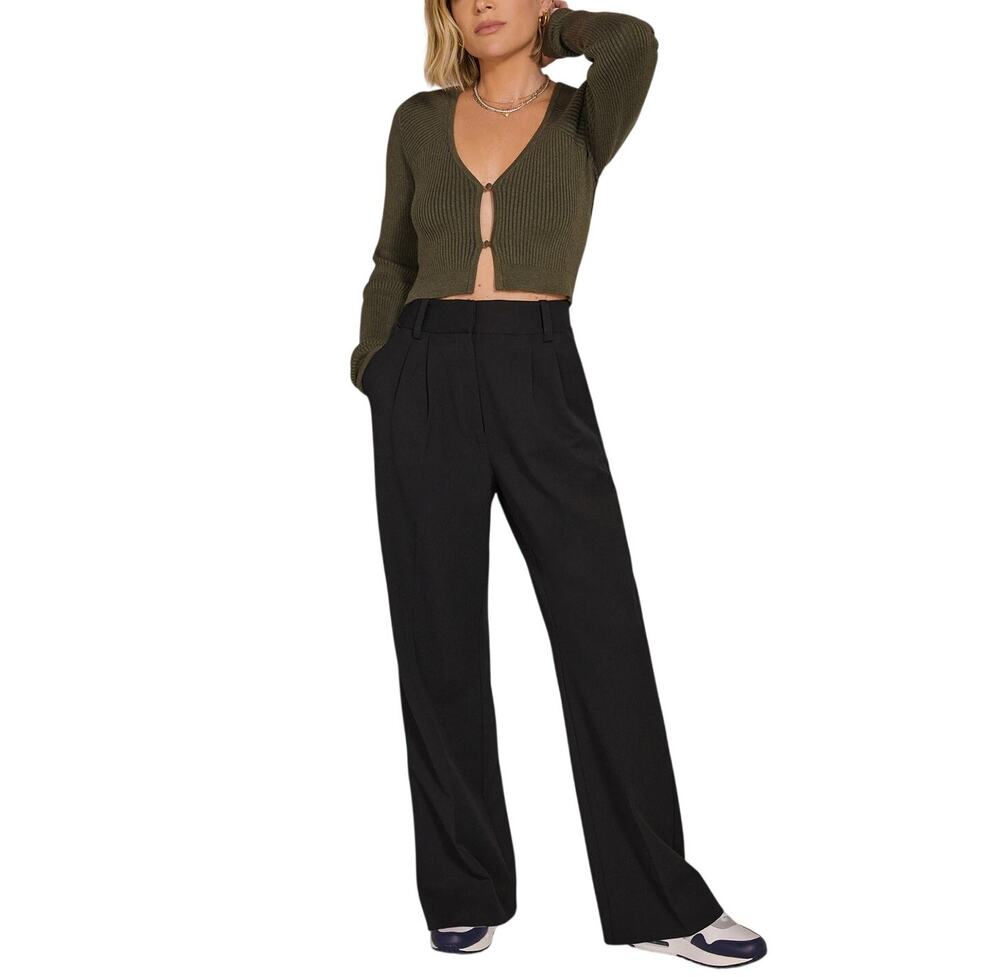 Favorite Daughter Tailored Black Shortie Trousers Size 10